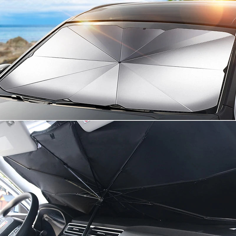 Car Foldable Front Windshield Sunshades Interior Sun Shade Umbrella Front Window UV Protection Sun Visor Cover Car Accessories