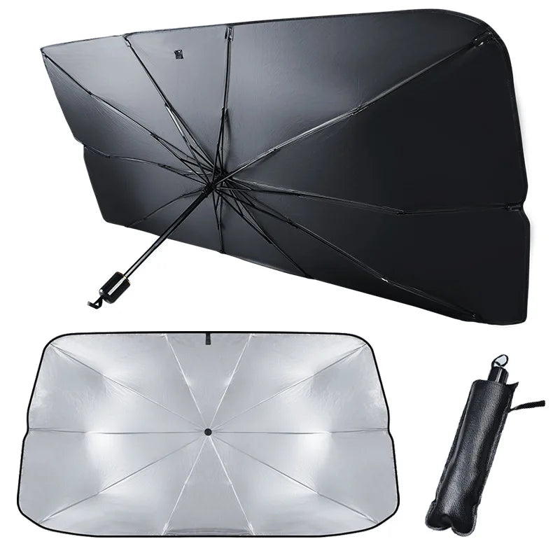 Car Foldable Front Windshield Sunshades Interior Sun Shade Umbrella Front Window UV Protection Sun Visor Cover Car Accessories